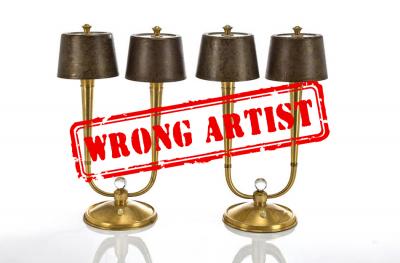 Attribution error at Sotheby's and Bonhams for a $3,000 pair of lamps to René PROU